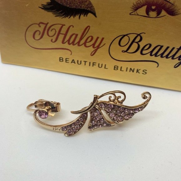 Pink Butterfly Crystal Studded Ear Cuff Jewelry - Picture 8 of 8